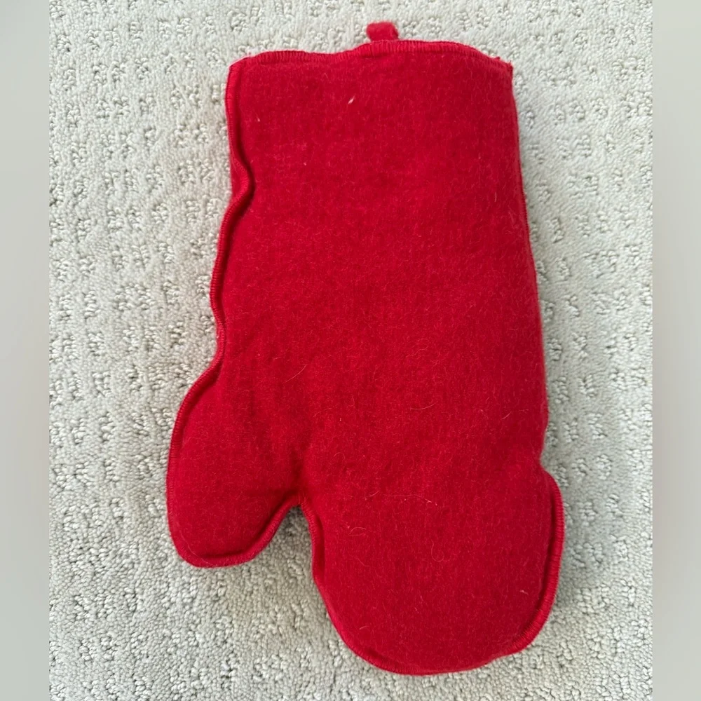 Crate & Barrel red snowman oven mit